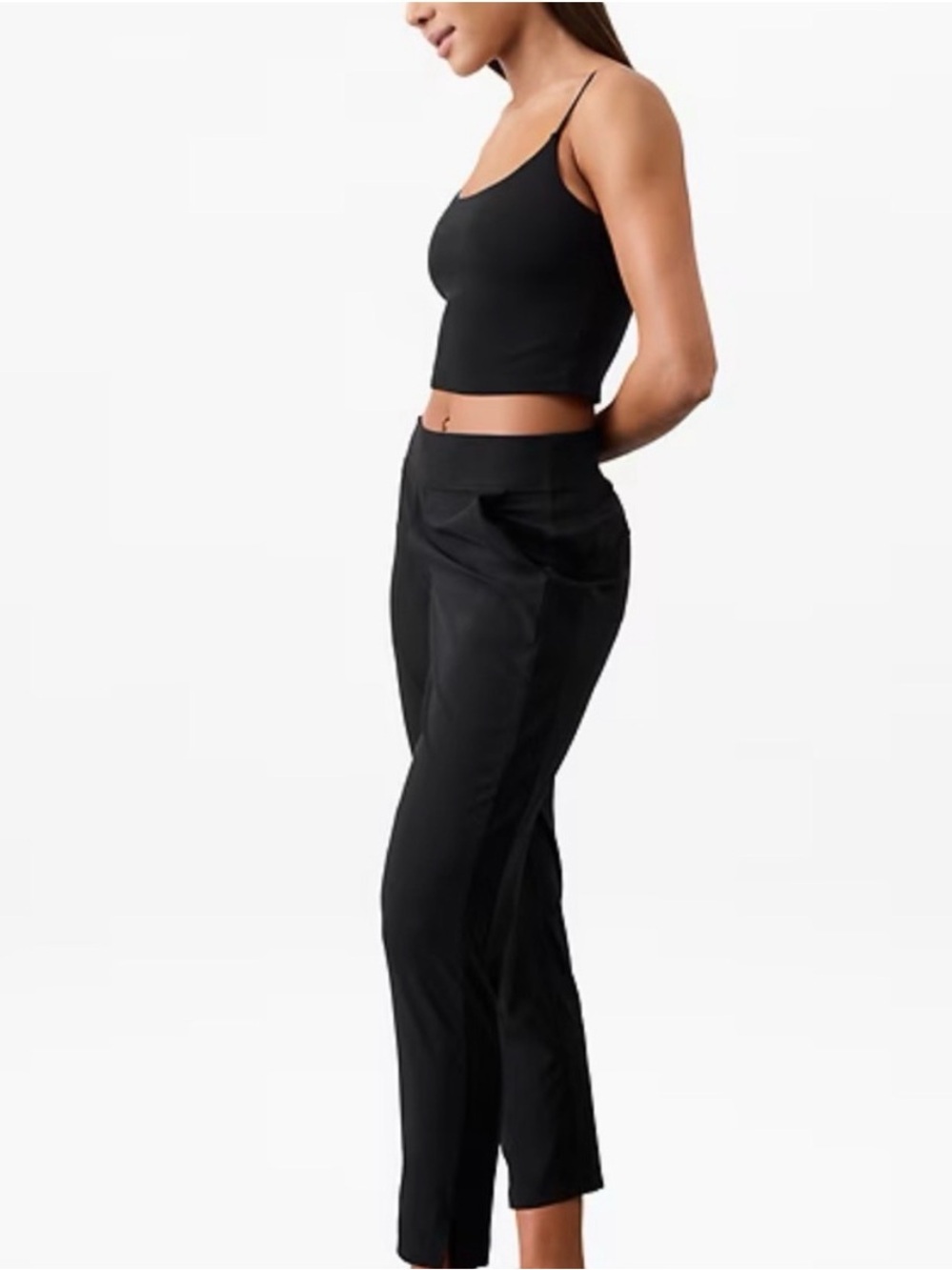 Athleta Brooklyn Ankle Pants Women’s Black Stretch Size 12